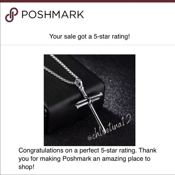 New Men’s Silver Nail Cross Chain Necklace - Picture 6 of 8